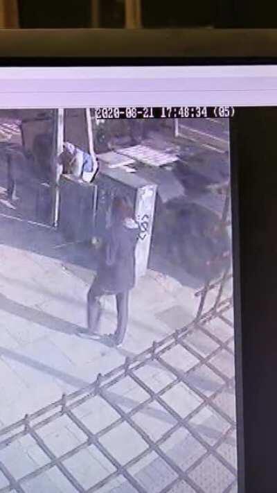 Cyclist survives truck running over his bike