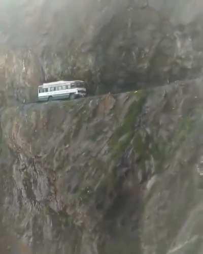 Himachal Road Transport Bus, India. HRTC bus drivers are famous for driving on India's deadliest roads.