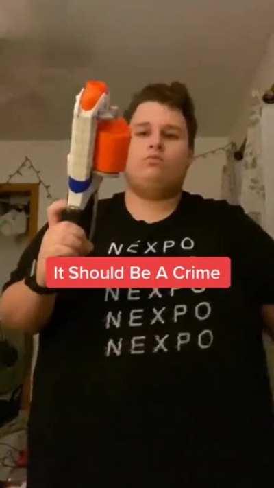 Chad perfectly handles nerf gun