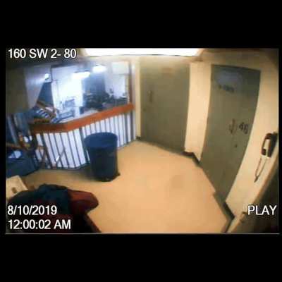 An 11 hour surveillance video of Jeffrey Epstein's jail on the day he died (August 9, 2019) has been released, except it contains this sudden cut and minute removed from it