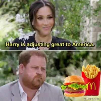 Harry adjusting to fast food