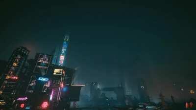 A full day and night cycle in Night City (3 hours of recording)