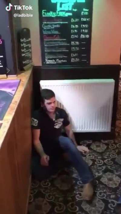 first his legs crumple, then his emotions