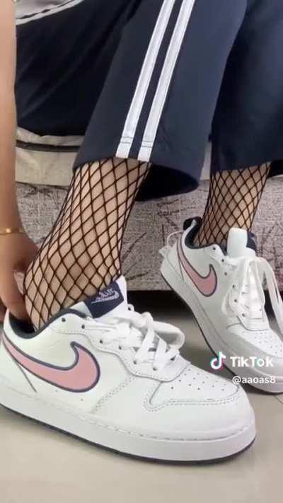 Love fishnet and sneakers