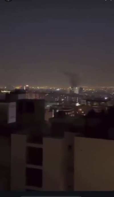 An IAF strike's explosion captured whilst recording, Tehran