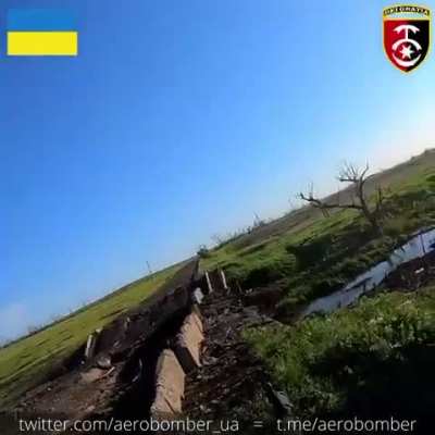 [Enemy visible] The 30th Mechanized Brigade of Ukraine assault a Russian position under a bridge. Ukrainian soldier shoots Russian soldier at close range, then their tank to bury the enemy under the rubble. Near Bakhmut, Donetsk Oblast [05.2023]