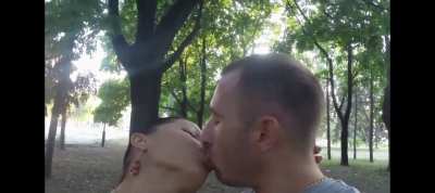 Hot girl with long tongue kissing 