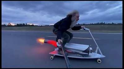 Undercover santa blastin jet scooter