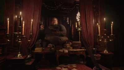 A fun detail: the Duke gets burned sometimes by the cinders from his cigar