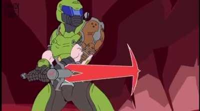 Doom slayer vs helltaker