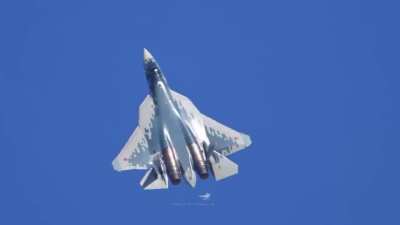 Su57 at AeroIndia - Stabilised video