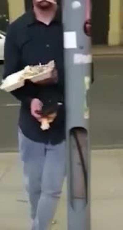 He drank too much and smashed into the lampost lol 😂