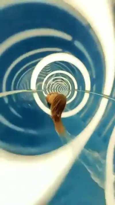 Inside a water slide