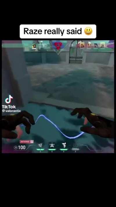 The look of Raze when killing someone 