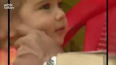 Baby Sara with Ibrahim, no wait , with SAIF on the sets