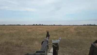 Ukrainian tank has close call with Russian ATGM, unknown location