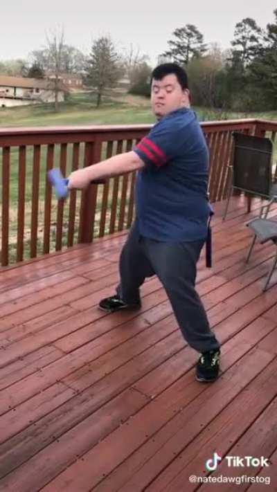 Impressive nunchaku skills