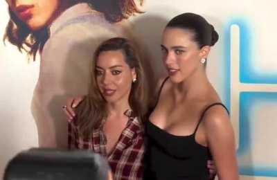 Margaret looking stunning with Aubrey Plaza