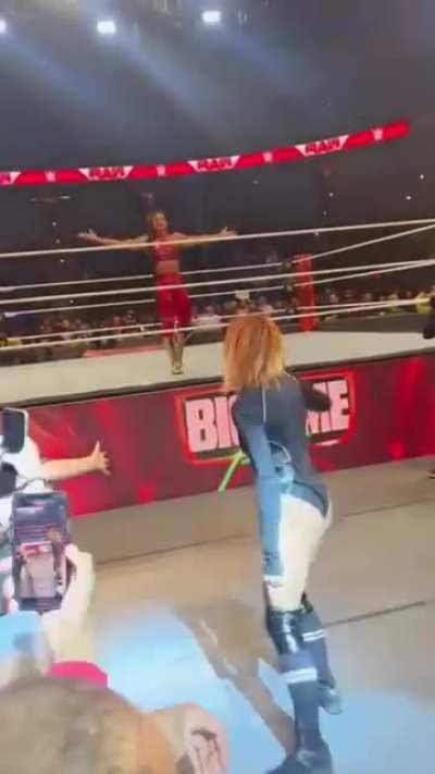 Big Time Becks making her entrance for a dark match against Bianca Belair