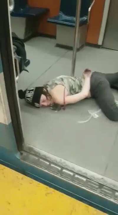 She passed out on the subway
