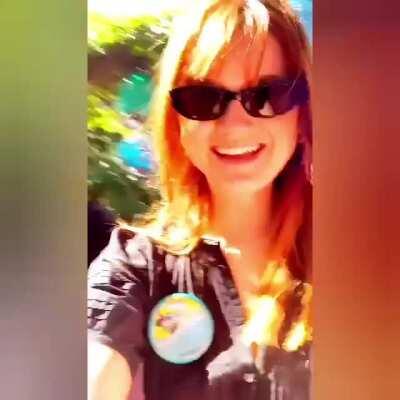 Happy Bonnie in Disneyland with Brother