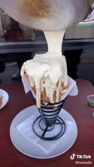 Pasta is a baguette, Smothered with cheese