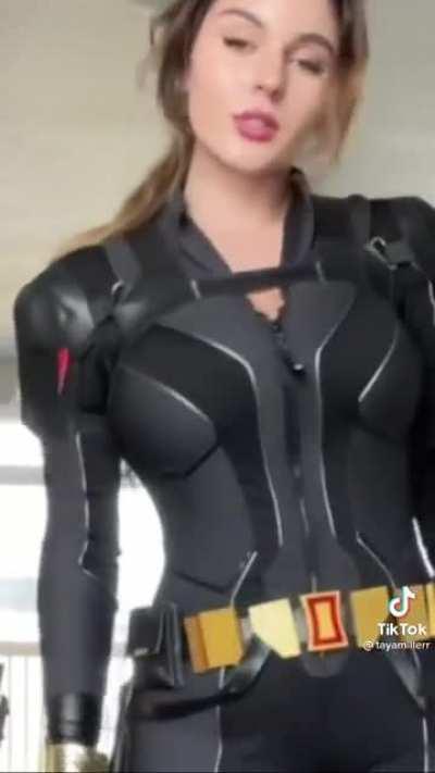 Taya excited for black widow