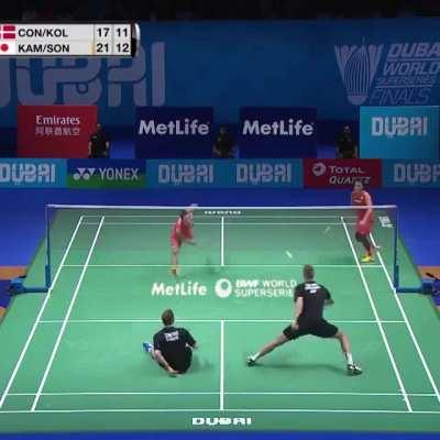 Amazing rally in badminton