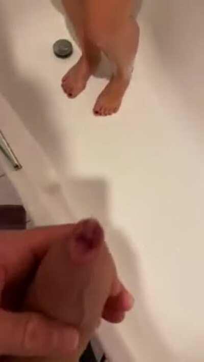 Brushing Her Teeth With Cum