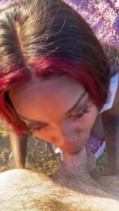 Nothings better than sucking some white cock and watching the sunset you agree? 🌅✨