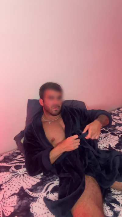 Come feel this bulge under my robe