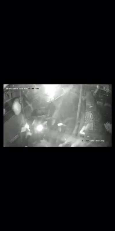 CCTV footage of Centra after someone drove into it