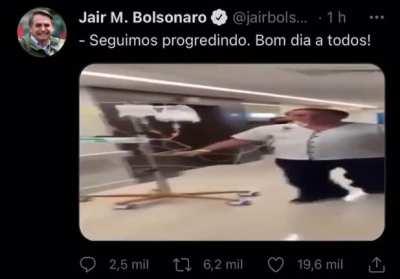 O vídeo foi postado assim mesmo esticado e com essa musiquinha