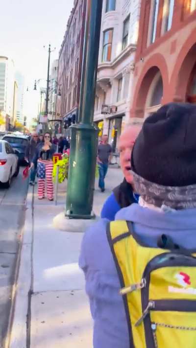 Trumper FAFOs after calling “No Kings” protestors a slur in Denver, CO