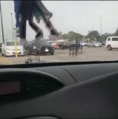 What the Hell??? Shopping Cart Attack?!? [Weird]