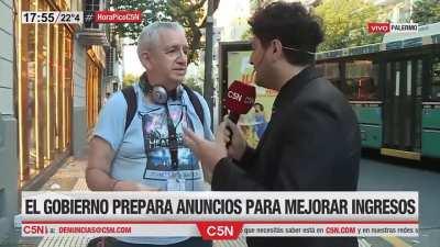 Jubilado le canta la justa a periodista de C5N cuando le pregunta sobre los nuevos impuestos de Alberto
