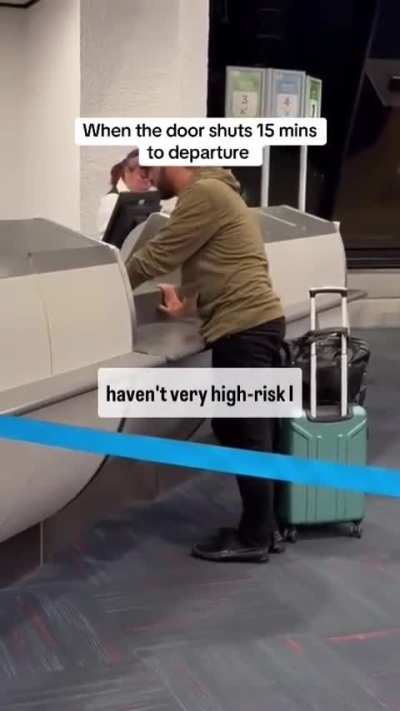 Man has a meltdown at an airport because he missed his flight 