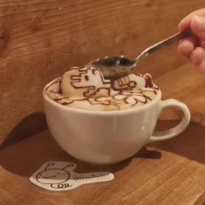 Frisk! Wake up! You've landed in someone's Latte! (@RunaPocket)