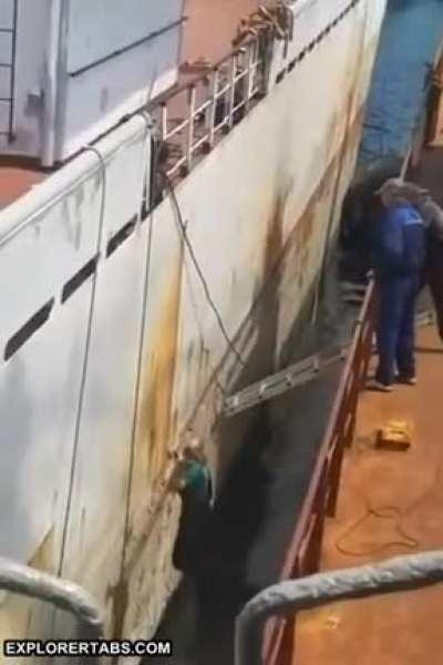 HMFT after I try to use a ladder to board a boat