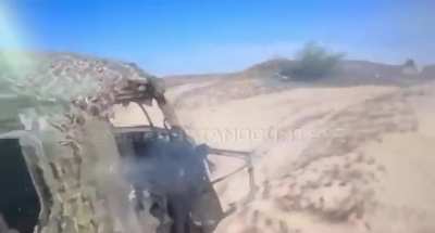 Russian UAZ-452 Buchanka van transporting soldiers is hit by FPV drone, filmed by Russian soldier with an action camera