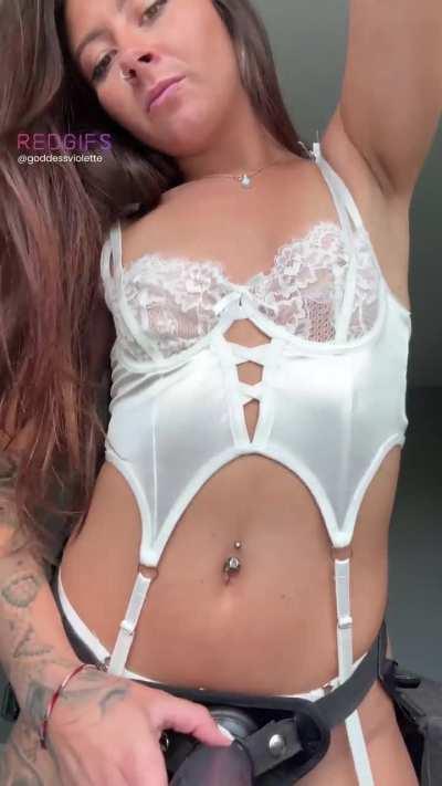 By the size of my strapon, do you think that you deserve to take it all in?