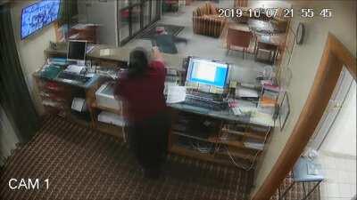 It is easy money until the clerk starts fighting back!