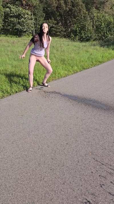 Drawing a finish line for the runners