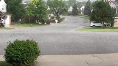 Suburban rain just now