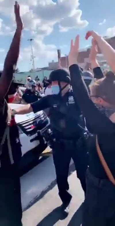 NYPD Cop pulls down peaceful protestor’s mask to pepper spray him. This video is being removed all over twitter, they are trying to hide this.