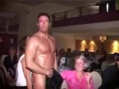 Andy making blonde stroke his cock before getting his ass groped by hottie.