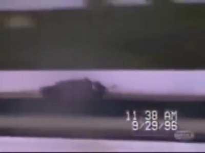 Motorcycle drag racer run over by competitor after mechanical failure. 1st clip is the raw footage of the accident from 1996, and the 2nd is a more detailed version of the footage as seen on 