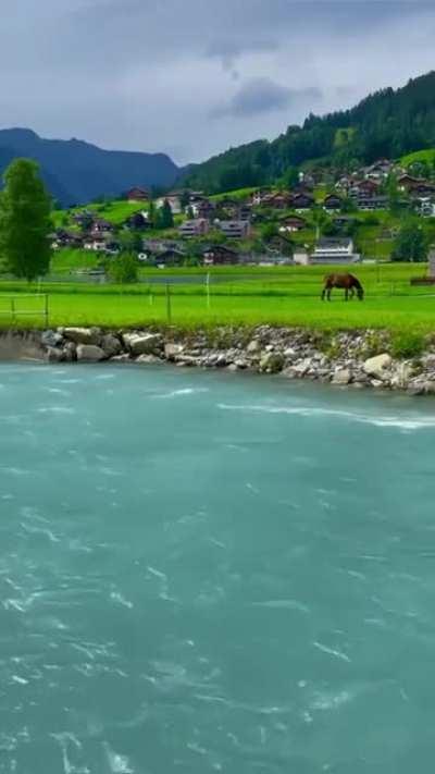 Beautiful view of Wellhorn mountain, Schattenhalb municipality, Switzerland