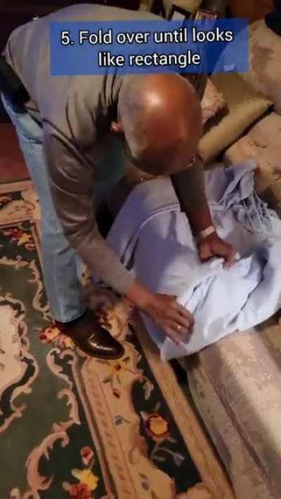 My Dad demonstrates how to properly fold these annoying fitted sheets