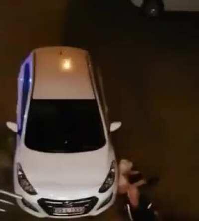 WCGW when trying to get down some small steps when totally plastered